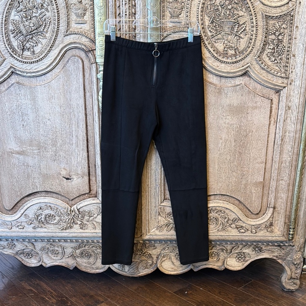 Women's Faux Suede Black Pants Size Large
